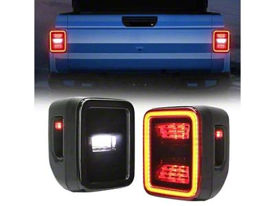 Suparee LED Tail Lights; Black Housing; Smoked Lens (20-25 Jeep Gladiator JT w/ Factory Halogen Tail Lights)