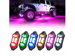 Suparee RGBW Rock Lights with Phone App and Remote Control; Set of 6 (Universal; Some Adaptation May Be Required)