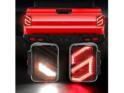 Suparee S-Shaped LED Tail Lights; Black Housing; Smoked Lens (20-25 Jeep Gladiator JT w/ Factory Halogen Tail Lights)