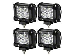 Suparee 3-Inch LED Work Lights; Set of Four; Flood Beam (Universal; Some Adaptation May Be Required)