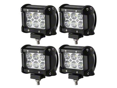 Suparee 3-Inch LED Work Lights; Set of Four; Flood Beam (Universal; Some Adaptation May Be Required)