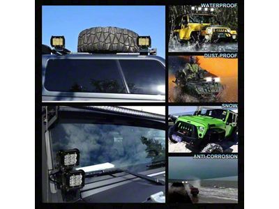 Suparee 3-Inch LED Work Lights; Set of Two; Flood Beam (Universal; Some Adaptation May Be Required)