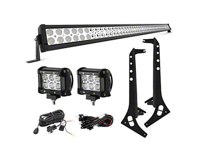 Suparee 52-Inch LED Light Bar with Ditch Lights and Light Mounts (18-25 Jeep Wrangler JL, Excluding 4xe)
