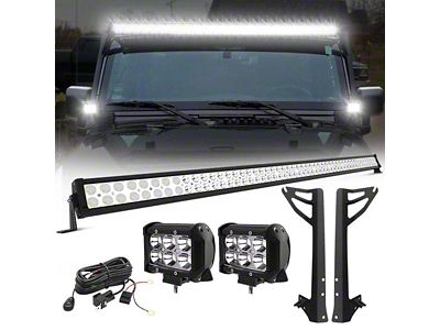 Suparee 52-Inch LED Light Bar with Ditch Lights and Light Mounts (07-18 Jeep Wrangler JK)