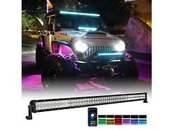 Suparee 52-Inch RGBW LED Light Bar with Bluetooth Control; Spot/Flood Combo (Universal; Some Adaptation May Be Required)