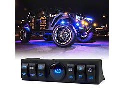 Suparee 6-Rocker Switch Panel with Battery Voltage Gauge (09-18 Jeep Wrangler JK)