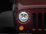 Suparee 7-Inch RGB Halo LED Headlights with Bluetooth Remote; Black Housing; Clera Lens (76-86 Jeep CJ7; 97-18 Jeep Wrangler TJ & JK)