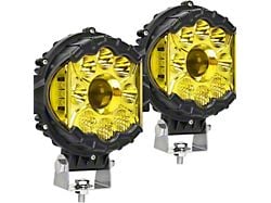 Suparee 7-Inch Work Light Yellow Pod Lights; Spot/Beam Pattern (Universal; Some Adaptation May Be Required)