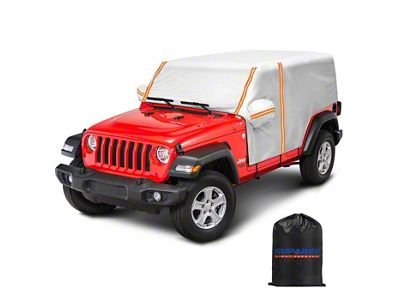 Suparee All-Weather Cab Cover; Silver/Orange (07-18 Jeep Wrangler JK 4-Door)