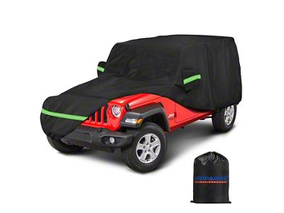 Suparee All-Weather Car Cover; Black/Green (07-18 Jeep Wrangler JK 2-Door)