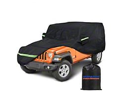 Suparee All-Weather Car Cover; Black/Green (07-25 Jeep Wrangler JK & JL 4-Door)