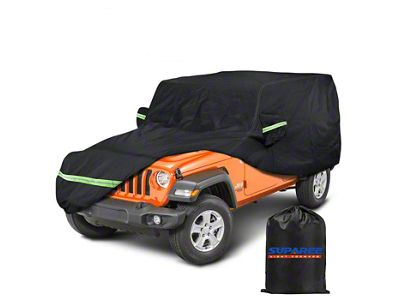 Suparee All-Weather Car Cover; Black/Green (07-25 Jeep Wrangler JK & JL 4-Door)
