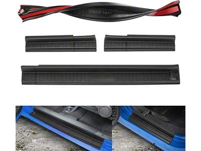 Suparee Door Sill Guards with 1941 Logo; Black (07-18 Jeep Wrangler JK 4-Door)