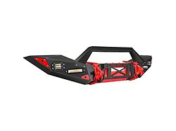 Suparee Winch Front Bumper with LED Lights; Textured Black (07-18 Jeep Wrangler JK)