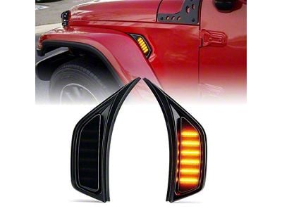 Suparee LED Side Marker Lights; Smoked (18-25 Jeep Wrangler JL)