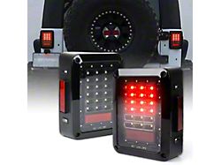 Suparee LED Tail Lights; Black Housing; Clear Lens (07-18 Jeep Wrangler JK)