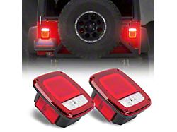 Suparee LED Tail Lights; Black Housing; Red/Clear Lens (76-06 Jeep CJ7, Wrangler YJ & TJ)