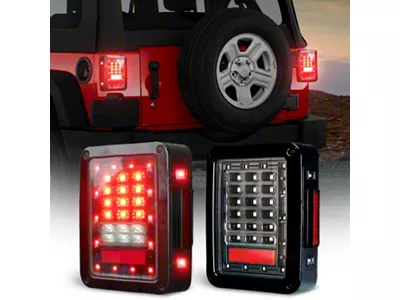 Suparee LED Tail Lights; Black Housing; Smoked Lens (07-18 Jeep Wrangler JK)