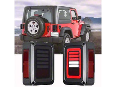 Suparee LED Tail Lights; Black Housing; Smoked Lens (07-18 Jeep Wrangler JK)