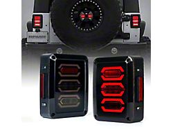 Suparee LED Tail Lights; Black Housing; Smoked Lens (07-18 Jeep Wrangler JK)