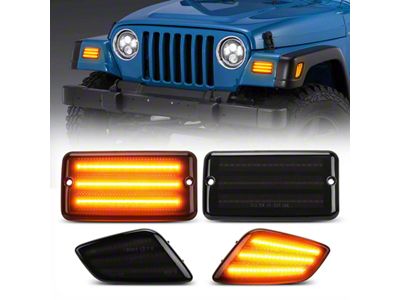Suparee LED Turn Signal and Marker Lights; Smoked (97-06 Jeep Wrangler TJ)