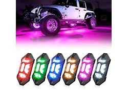Suparee RGBW Rock Lights with Phone App and Remote Control; Set of 6 (Universal; Some Adaptation May Be Required)