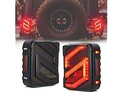 Suparee S-Shaped LED Tail Lights; Black Housing; Smoked Lens (07-18 Jeep Wrangler JK)