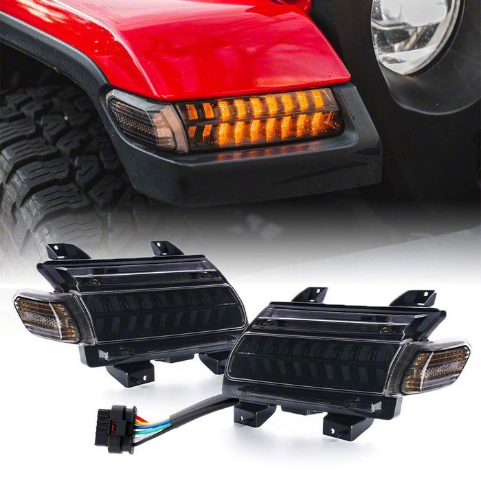 Smoked Front Turn Signal Lights For Jeep Wrangler YJ 1987-1995 – JDMTECH, DOT/SAE