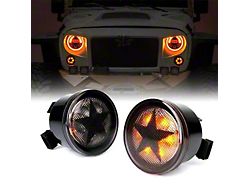 Suparee Star LED Turn Signal Lights; Smoked (07-18 Jeep Wrangler JK)