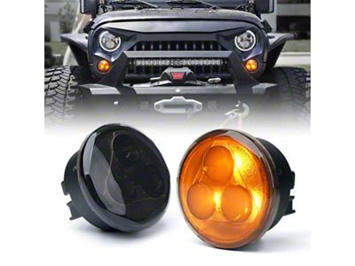 Suparee Trio Series LED Turn Signal Light Kit; Smoked (07-18 Jeep Wrangler JK)
