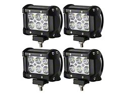 Suparee 3-Inch LED Work Lights; Set of Four; Flood Beam (Universal; Some Adaptation May Be Required)
