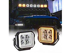 Suparee HYPER 5-Inch LED Pod Lights with Amber DRL (Universal; Some Adaptation May Be Required)