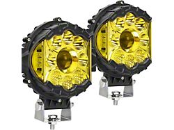 Suparee 7-Inch Work Light Yellow Pod Lights; Spot/Beam Pattern (Universal; Some Adaptation May Be Required)