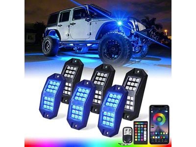 Suparee Discovery Series RGBW Rock Light Kit with Bluetooth App and Remote Control; Set of 6 (Universal; Some Adaptation May Be Required)
