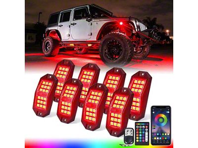 Suparee Discovery Series RGBW Rock Light Kit with Bluetooth App and Remote Control; Set of 8 (Universal; Some Adaptation May Be Required)