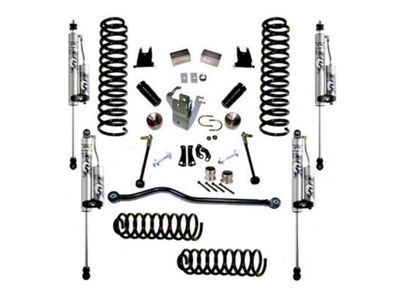 SuperLift 4-Inch Suspension Lift Kit with Rear Axle Mounted Track Bar Bracket and FOX 2.0 Reservoir Shocks (07-18 Jeep Wrangler JK 2-Door)