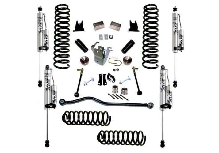 SuperLift Jeep Wrangler 4Inch Suspension Lift Kit with Rear Axle Mounted Track Bar Bracket and