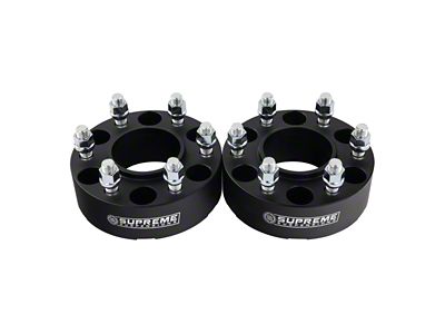 Supreme Suspensions 1.50-Inch Pro Billet Hub and Wheel Centric Wheel Spacers; Black; Set of Two (22-25 Bronco Raptor)