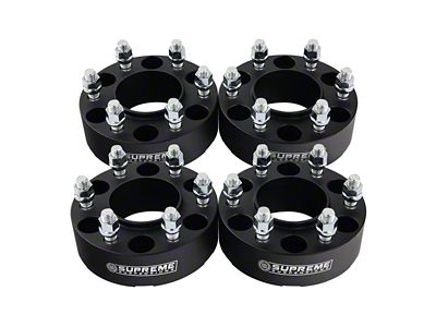 Supreme Suspensions 2-Inch Pro Billet Wheel Spacers; Black; Set of Four (21-25 Bronco, Excluding Raptor)