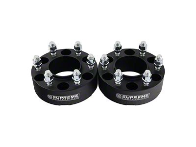 Supreme Suspensions 2-Inch Pro Billet Wheel Spacers; Black; Set of Two (21-25 Bronco, Excluding Raptor)