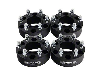 Supreme Suspensions 2-Inch Pro Billet Hub and Wheel Centric Wheel Spacers; Black; Set of Four (22-25 Bronco Raptor)