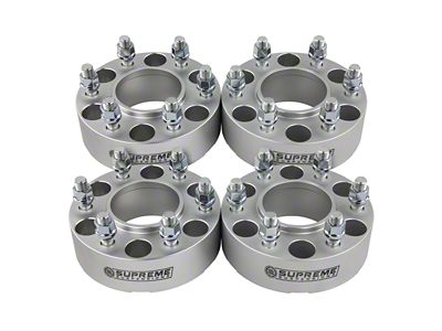 Supreme Suspensions 2-Inch Pro Billet Hub and Wheel Centric Wheel Spacers; Silver; Set of Four (22-25 Bronco Raptor)