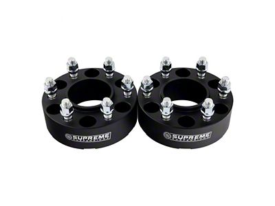 Supreme Suspensions 1.50-Inch Pro Billet Hub Centric Wheel Spacers; Black; Set of Two (05-25 Frontier)