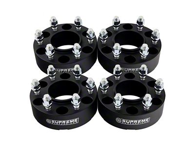 Supreme Suspensions 1.50-Inch Pro Billet Hub Centric Wheel Spacers; Black; Set of Four (05-25 Frontier)