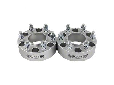 Supreme Suspensions 2-Inch Pro Billet Hub Centric Wheel Spacers; Silver; Set of Two (05-25 Frontier)