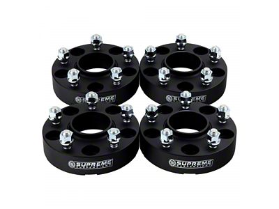 Supreme Suspensions 2-Inch Pro Billet Hub Centric Wheel Spacers; Black; Set of Two (84-01 Jeep Cherokee XJ)