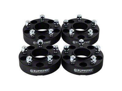 Supreme Suspensions 2-Inch Pro Billet Wheel Spacers; Black; Set of Four (20-25 Jeep Gladiator JT)