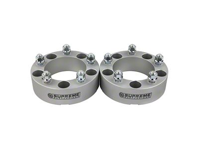 Supreme Suspensions 1-Inch Pro Billet Wheel Spacers; Silver; Set of Two (87-06 Jeep Wrangler YJ & TJ)