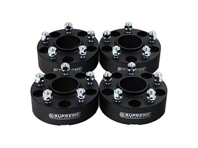 Supreme Suspensions 2-Inch Pro Billet Wheel Spacers; Black; Set of Four (18-25 Jeep Wrangler JL)