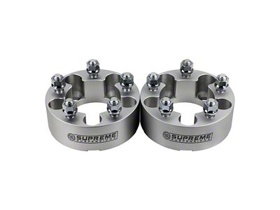 Supreme Suspensions 2-Inch Pro Billet Wheel Spacers; Silver; Set of Two (87-06 Jeep Wrangler YJ & TJ)